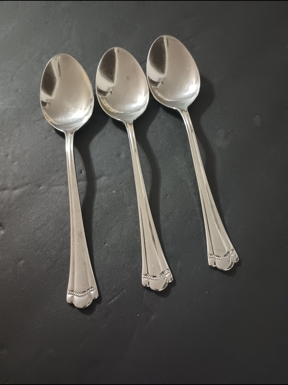 Farberware Romance Scallop Tip Soup Spoons - Set of 3 Stainless Steel